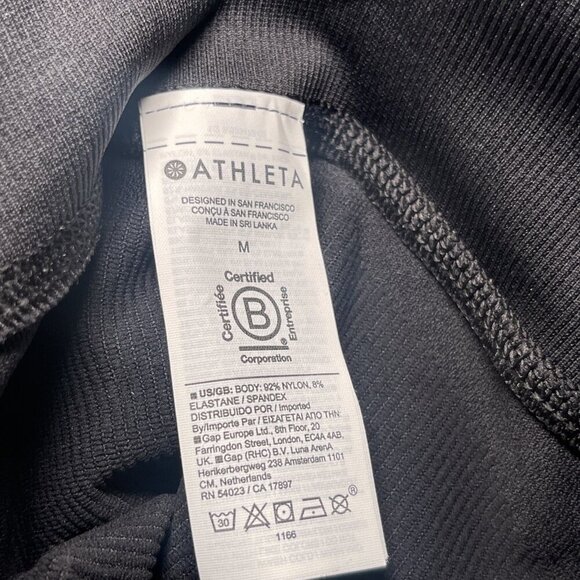 Athleta M Active pants Skinny Leg Cut Mid Rise Waist Black Solid Legging NWT - Picture 7 of 7